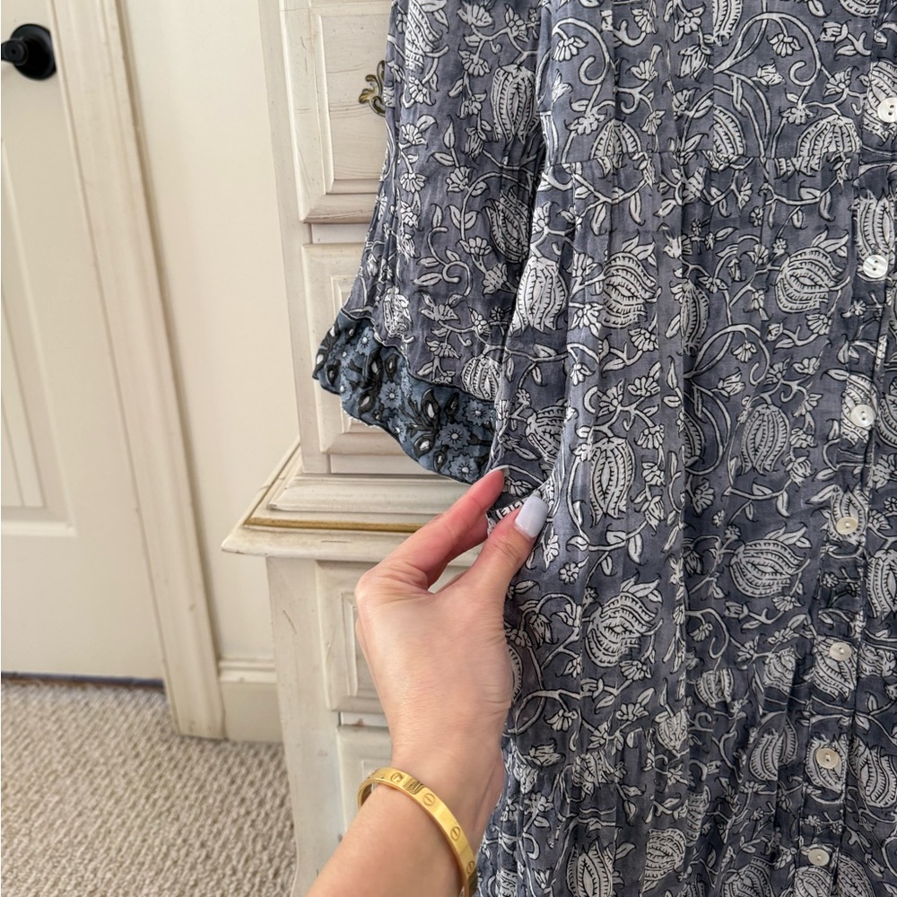 Tuckernuck Blue Floral Button-Front Maxi Dress - Picture 3 of 5